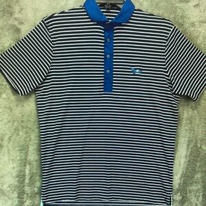 Striped Blue and Black Men's Polo Shirt